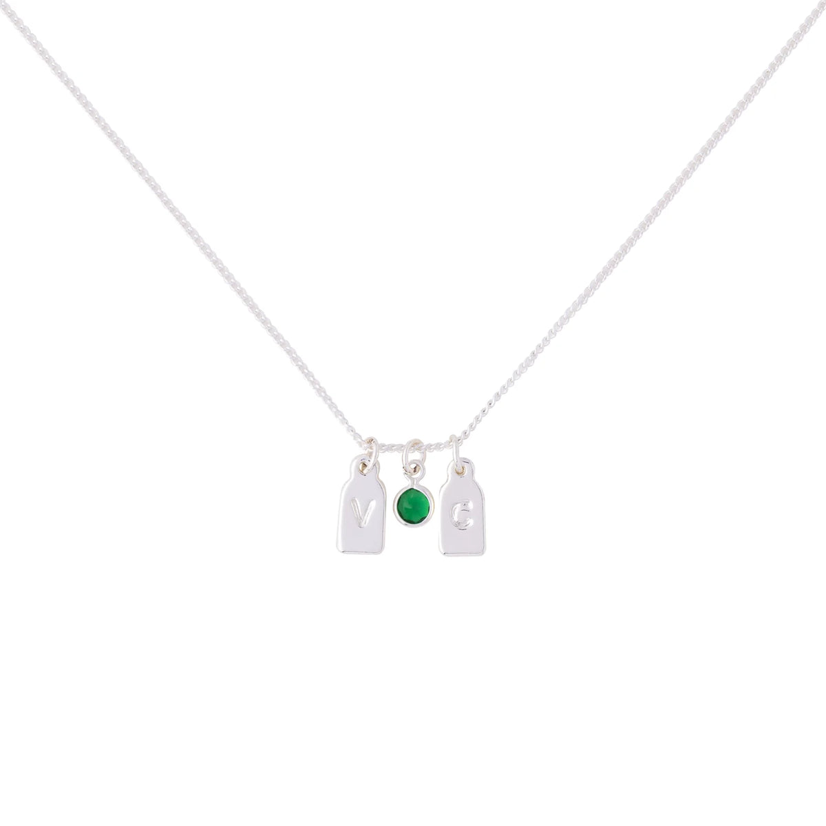 Collar de Iniciales y Piedra de Aniversario