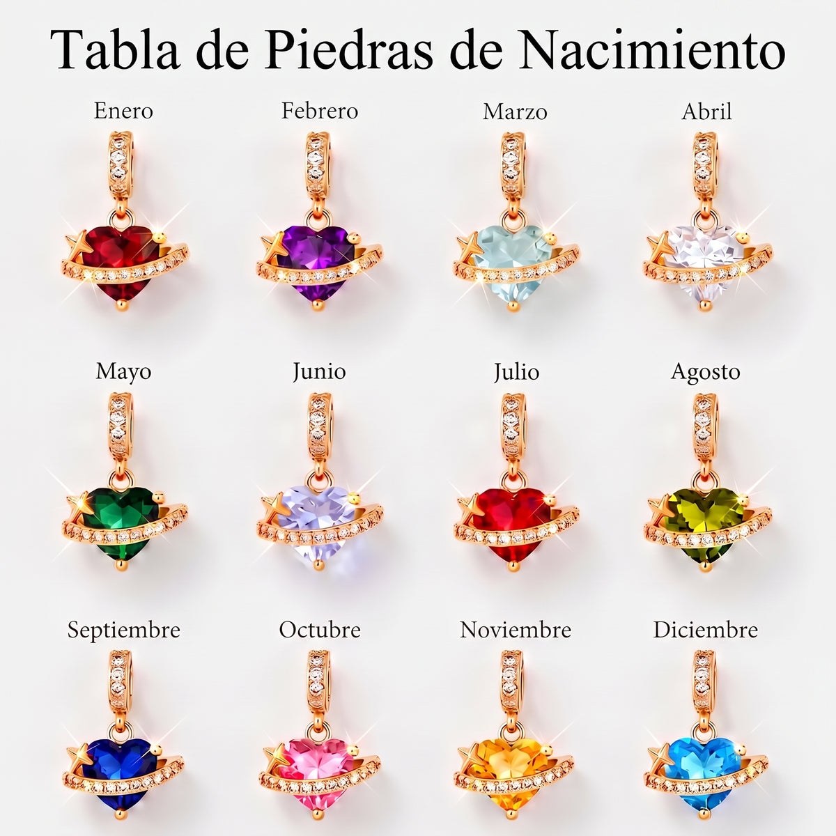 Collar con Piedra Corazón e Inicial