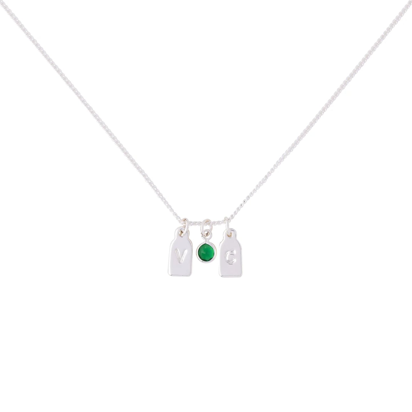 Collar de Iniciales y Piedra de Aniversario
