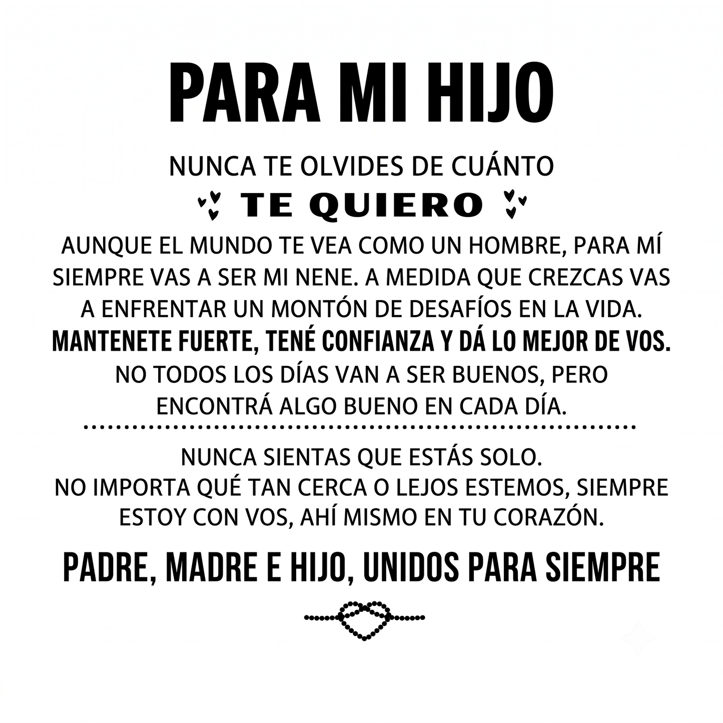 «Para mi hijo» — Pulsera grabada