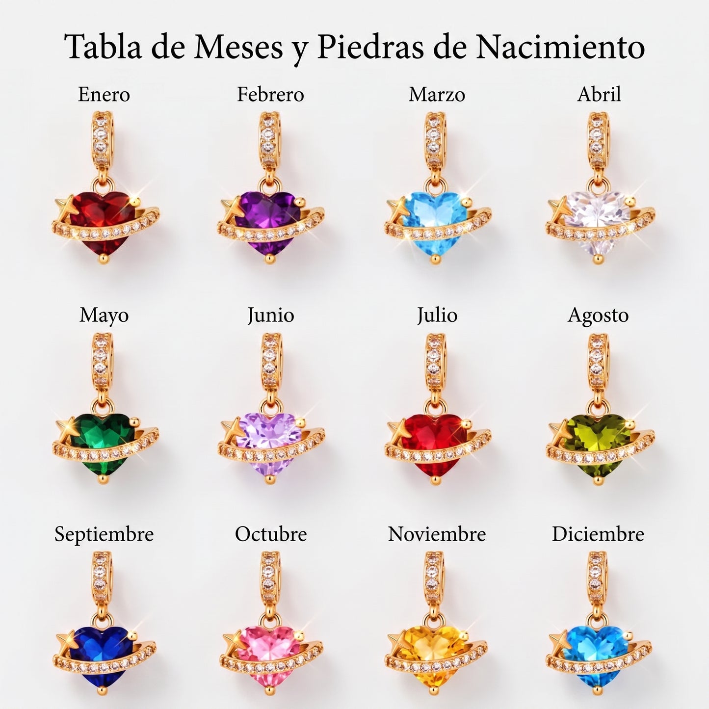 Collar con Piedra Corazón e Inicial