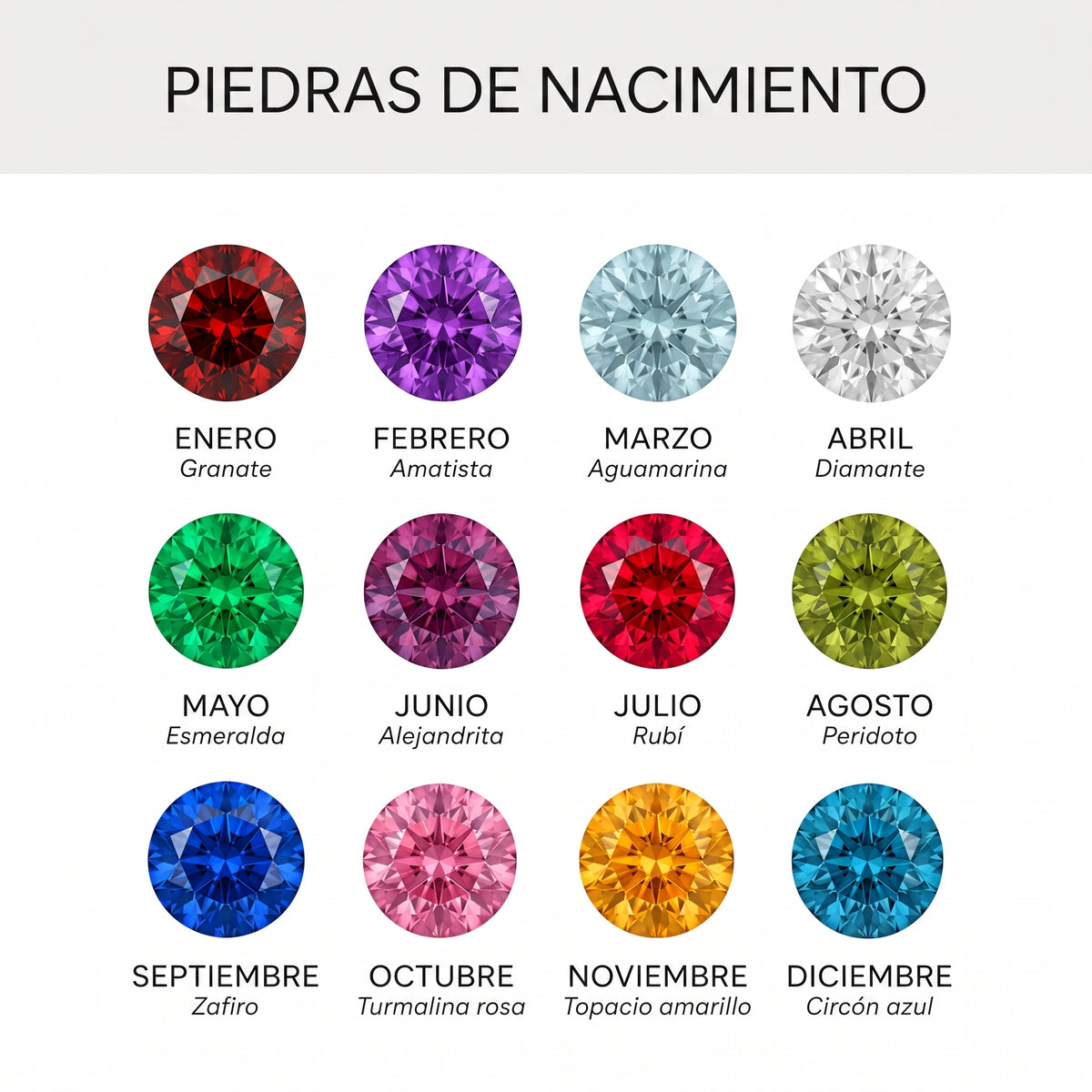 Anillo ajustable con inicial y piedra de nacimiento