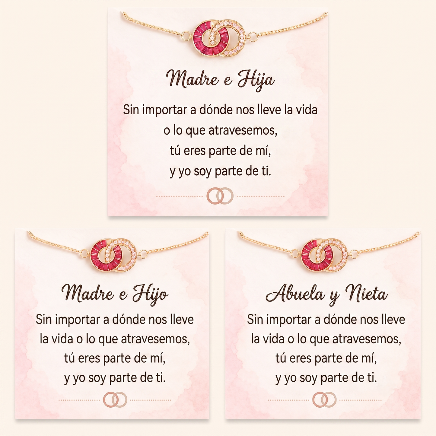 Pulsera de Piedras de Nacimiento Enlazadas