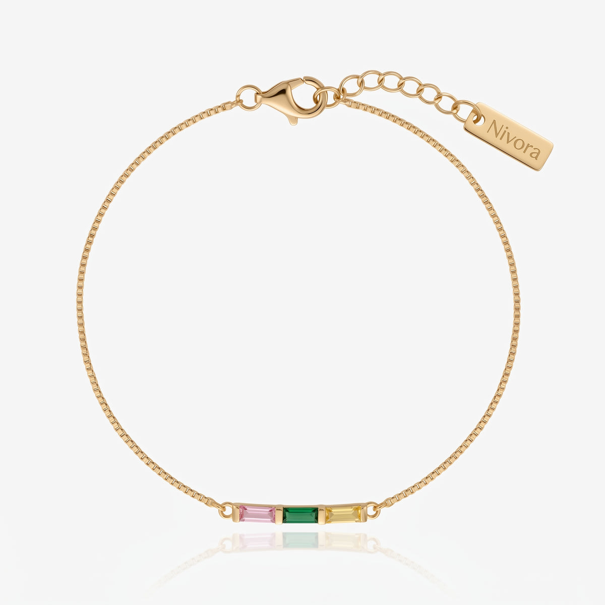 Pulsera Delicada de Piedra Natal Baguette