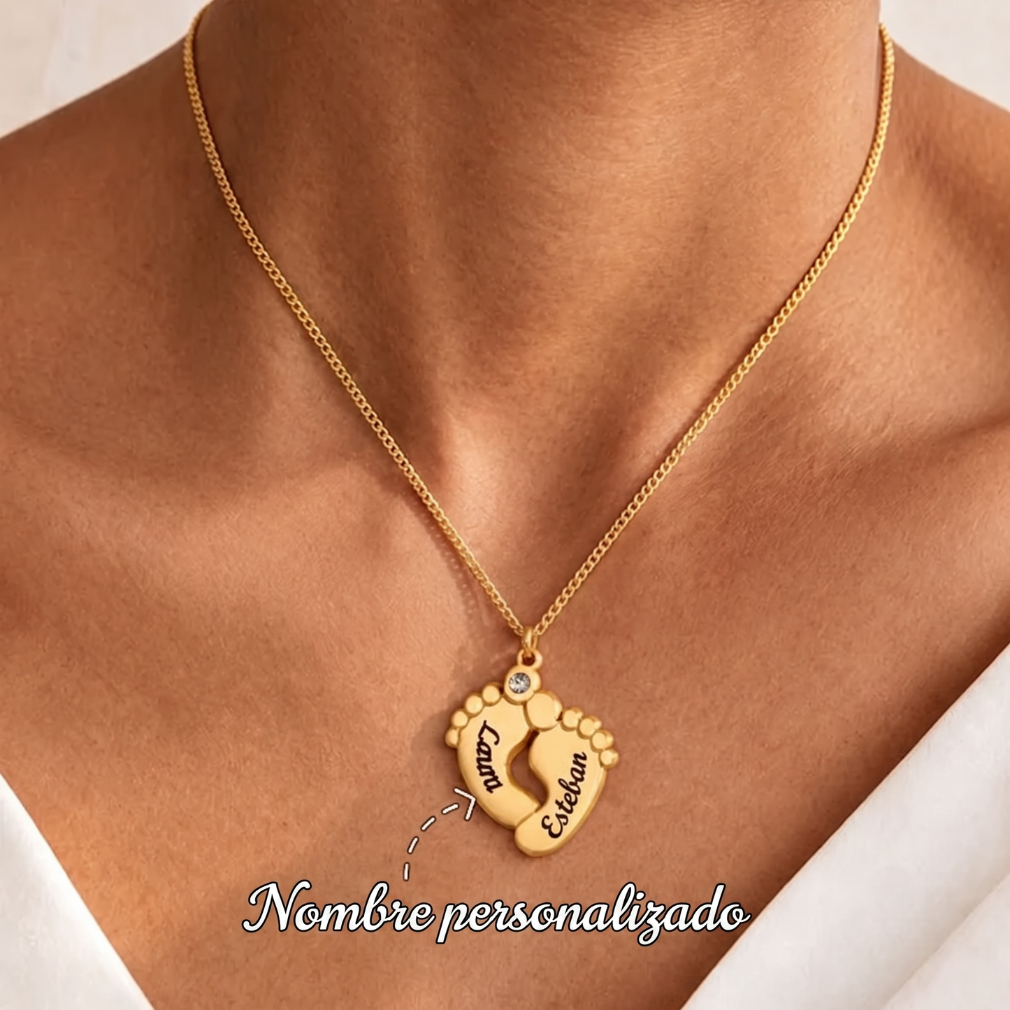 Collar de Piecitos de Bebé Personalizable