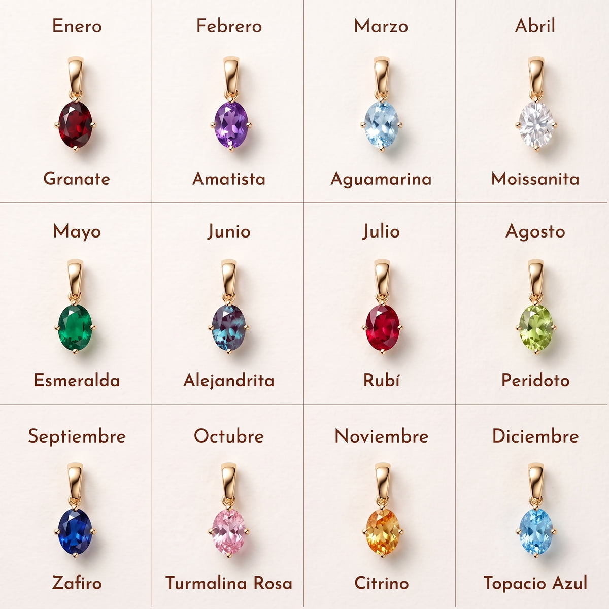 Collar Dije Piedra de Nacimiento