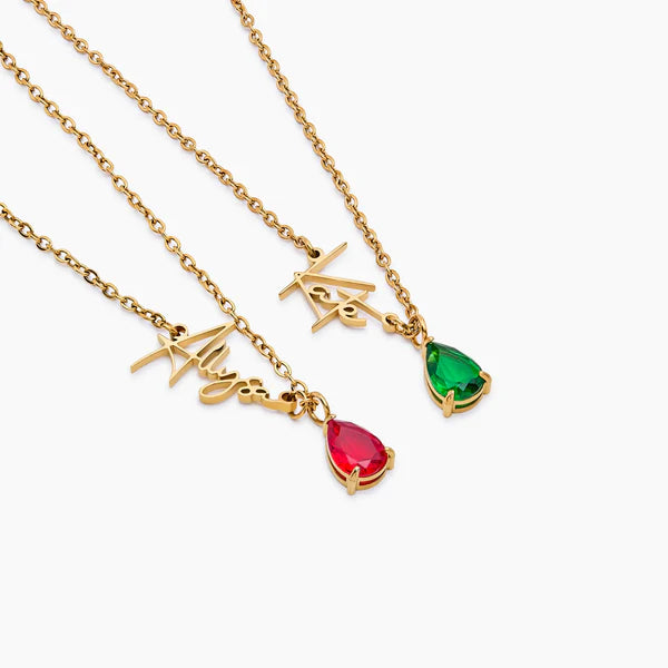 Collar personalizado con nombre y piedra