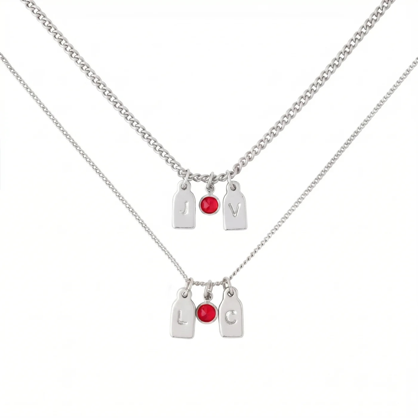 Collar de Iniciales y Piedra de Aniversario